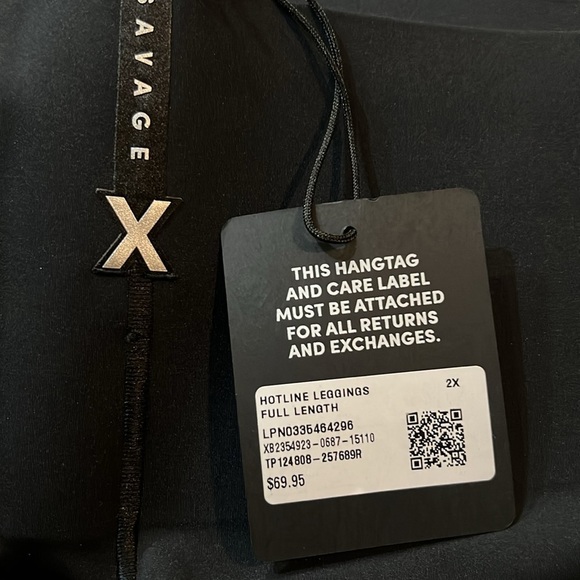 Savage X Fenty Hotline High Waisted Active Yoga Workout Black Legging Size 2X - Picture 11 of 12